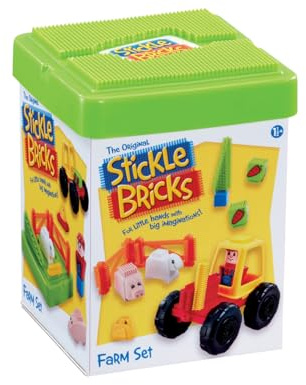 Stickle Bricks Farm Set Konstruktionsspielzeug, Fördert Geschicklichkeit und Fantasie, Sicher und langlebig, Inspiriert Kreativität und Feinmotorik, Geeignet für Kinder ab 18 Monaten