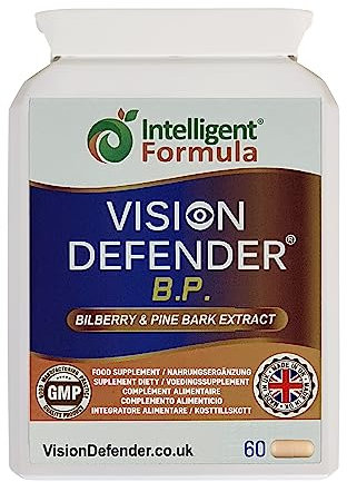Supplemento di estratto di corteccia di mirtillo e pino: VISION DEFENDER BP– Antiossidanti Antociani e procianidine per la pressione oculare e il supporto per la salute degli occhi (60 capsule vegane)