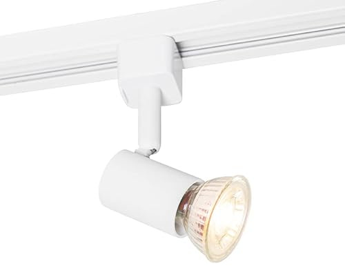 Qazqa Modern Schienenstrahler für Schienensystem - Iconic Jeany - Weiß, Rund, 5cm, Ideal als Flur, Küche lampe, Schlafzimmerlampe und Wohnzimmerlampe