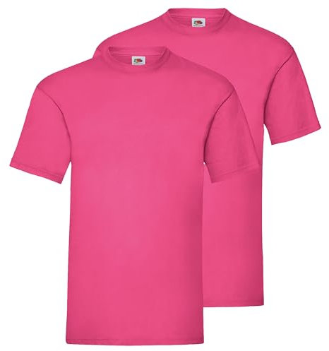Fruit of the Loom Lot de 2 t-shirts pour homme + sac en tissu MyShirt gratuit, fuchsia + pochette en tissu Myshirt gratuite, 3XL