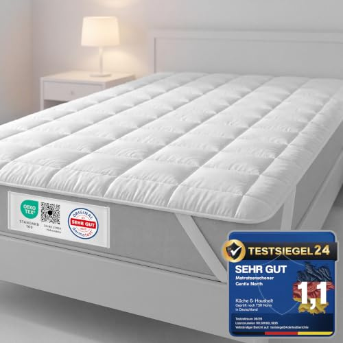 Matratzenschoner 140x200cm - Matratzenauflage für Matratzen bis 30cm - Bei 60°C waschbar & Öko-Tex Zertifiziert für mehr Hygiene im Bett - Unterbett als Schutz für Boxspringbett & Topper White
