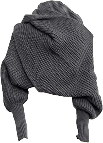 Surakey Winter Warme Gestrickte Schal mit Ärmeln Mode Schal Damen Strickschal Loop Schal Damen Strickpullover Tops Wrap Schal Shawl Cape Multifunktional Schal Für Damen Herren