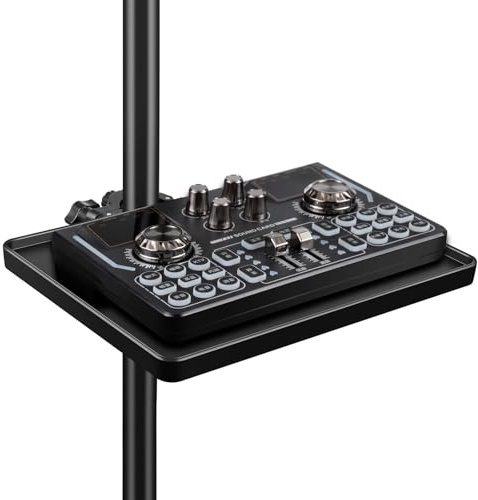 Mikrofonständer Rack Tablett Halter Soundkartenablage, Universelles Mikrofon Mikrofonständer Tablett, Klemmbare Ablage für Junggesellenabschied, für Live-Übertragung,