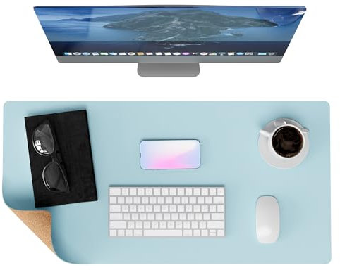 Neatsure Kork-Schreibtischunterlage für den Schreibtisch, doppelseitiger Schreibtischschutz, Schreibunterlage, wasserdicht, große Maus-Tastaturunterlage auf der Oberseite des Schreibtischs, Öko-Leder