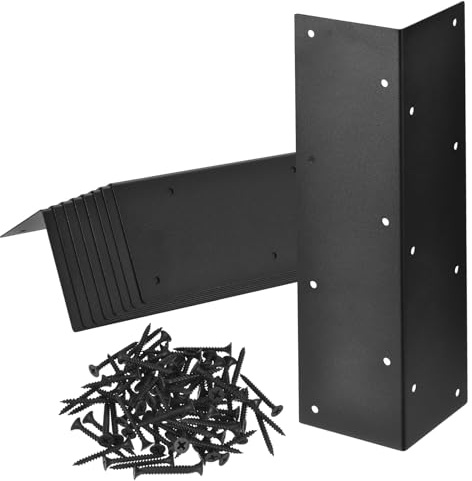 sourcing map 8pcs Raised Garden Bed Corner Brackets for 12''-16'' Bed, Metal Garden Corner Bracket for Furniture Flower Vegetable Planter Garden, Black