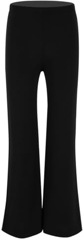 HULIJA Bambino Pantaloni da Jazz Pantaloni a Palazzo Danza Classica Ballo da Pants Vita Alta per Costumi Prestazione Ballo Latino Tango Sala Samba Rumba Nero 10 Anni