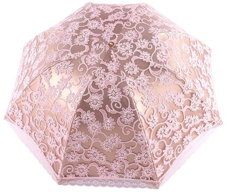 Zdprkqzvz Spitzenschirm bestickter Regenschirm, Schutz, Prinzessinnen-Regenschirm, faltbare Beschichtung, Schattenschirme