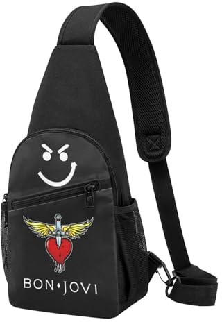 Stepgrais Jovi Rockband Schultertasche Taktischer Rucksack Rockband Outdoor Umhängetasche Satchel Brusttaschen zum Klettern Camping Radfahren Wandern