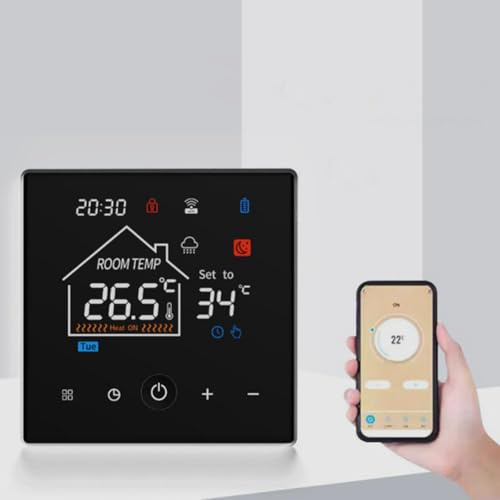 Getdoublerich Termostato de caldera montado en la pared de gas WIFI con termostato programable de calefacción de suelo ajustes de temperatura flexibles Personaliza tu experiencia de calefacción