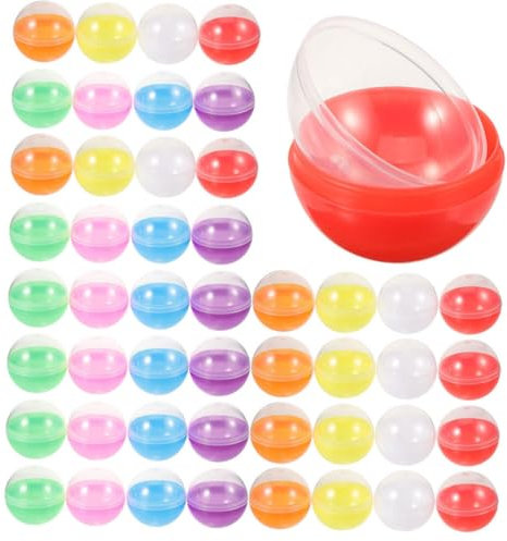 CHILDWEET 80pcs Semi Shell Balls Fillable Empty Plastic Balls for Vending Machines Boys and Girls Vending Machine Bulk Refills
