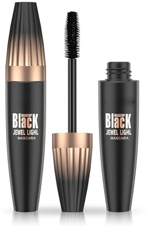 Volume Black Mascara Waterproof, Volume and Light Feel Mascara, Wimperntusche für voluminöse, intensiv schwarze Wimpern ohne Schweregefühl (Black, One Size)
