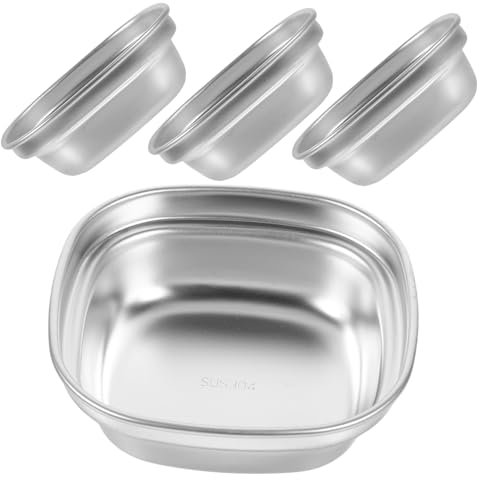 LABRIMP 4pezzi Ciotole Per Salse in Acciaio Piccole Ciotole Per Condimenti Piatti Per Salse Soia e Ketchup Per e Riutilizzo Facile