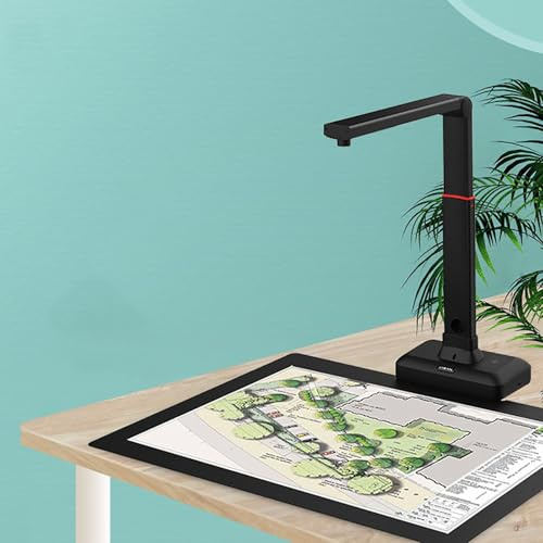 A2 Overhead Scanner, Large Format Book Scanner, 23 Million Pixels, Height Adjustable, Book Double Pages Smoothing & Split Auto Scanning, OCR Text Recognition for Large Format Documents & Books