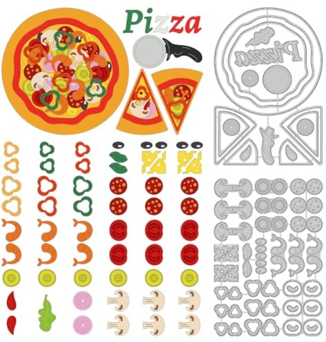 DELORIGIN Pizza Stanzformen Lebensmittel Clipart Grußkartenherstellung Gestanzte Segenskarten Scrapbooking Prägevorlage Für Hochzeitskarten Album Dekor