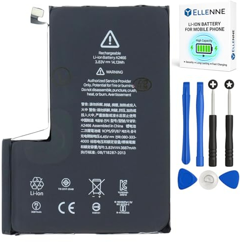ELLENNE - Batterie pour Apple iPhone 12 PRO MAX 3687mAh avec kit tournevis inclus