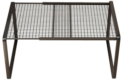 Generisch Ausziehbar & Stapelbar Kleiderschrank Organizer – Metall Trennwände & Ausziehböden für Schuhschrank, Küche & Bad – Platzsparendes Regal für Haushalt, Studenten, Büro & Familien (Schwarz)