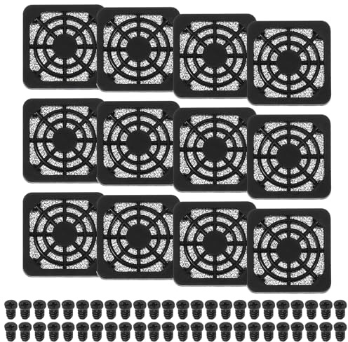 PATIKIL 40mm Fan Filter Grill, 12 Pcs Plastic Ventilation Dustproof Grill Covers Cooling Ventilator with Screws for Industry Workshop Computer Case Refrigerators Air Conditioning, Black