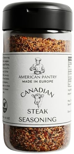 American Pantry Gourmet Canadian Steak Seasoning Blend 235g/8.3oz | Elevate steaks, roasts and veggies. Made with smoked paprika, sea salt, garlic and onion. Made in EU.