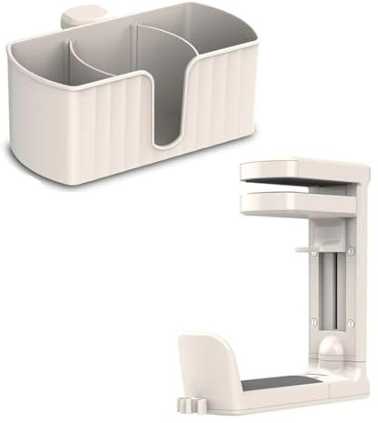 Fegtrtyoa Soporte para Auriculares de Escritorio, Portavasos con Pinza para Escritorio, Soporte para de Café, Soporte para Bolígrafo, Teléfono, Mando de Juegos, Mostrador de Mesa