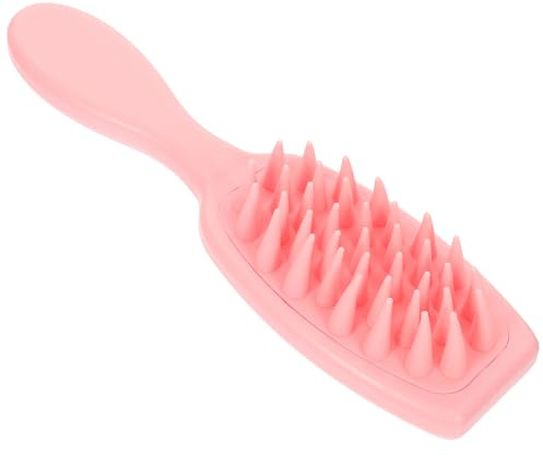 TEHAUX Cepillo de Masaje Cuero Cabelludo Rosa con Silicona y Abs, Masajeador Capilar para Revitalizar el Cuero Cabelludo y Suavizar el Cabello en Casa