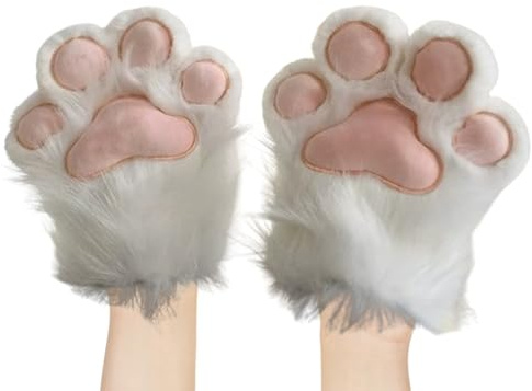 Furry Paws, Furry Paws, Cosplay Cartoon Plysch, Söta djur kattunge tassar vante lurviga handskar för pojkar flickor julhelg