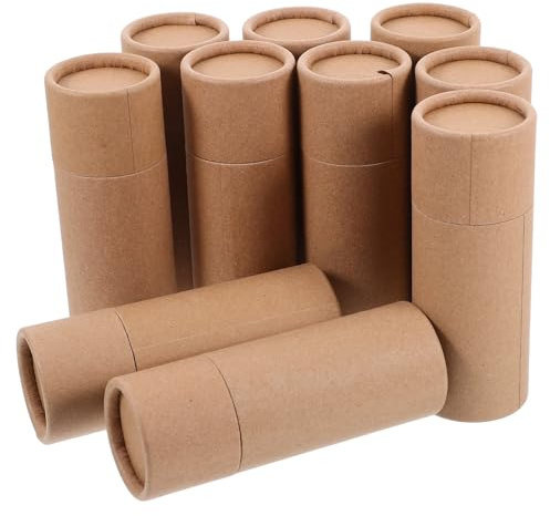 RUNROTOO Tubi di Cartone per Imballaggio del Tè, Confezione da 10 Scatole Cilindriche in Carta Kraft 20 Ml, per Lavoretti e Piccoli Regali Artigianali