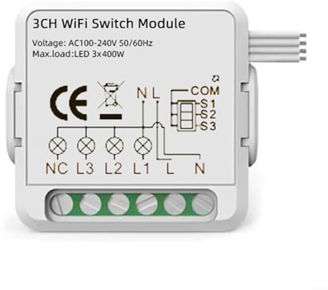 Snowchecking, Interruptor de persiana enrollable WLAN inteligente, control preciso del 1 al 100%, control remoto de voz y aplicación, para toldos de persianas, para Tuya, compatible con Zigbee, blanco