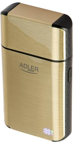 ADLER EUROPE AD 2948 ansiktshårborttagare med dubbelt rakhuvud, USB-C-uppladdningsbar elektrisk rakapparat, IPX6 vattentät, LED-skärm