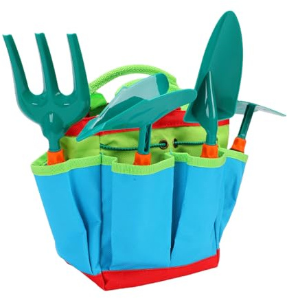 OEBUAFI Ensemble D'Outils de Jardina pour Enfants avec Outils en Plastique Complets, Arrosoir et Tablier pour Le Jardina en Plein Air et Les Jeux Imaginatifs