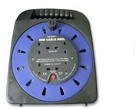 Ex-Pro 4 Way Gang Extension Power Cable Reel - 15m, 13 Amp Sockets.