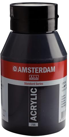 Amsterdam Standard Series Acrylic Oxide Black Acrylfarbe 735, 1000 ml, halb-deckend, hohe Lichtechtheit, mittlere Viskosität