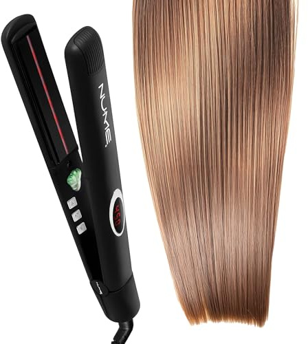 NuMe Megastar Hair Straightener Tourmaline Flat Iron–1 Inch Floating Plates with Negative Ion Booster, Infrared Light Strip, Ideal for All Hair Types – Ultra-Smooth and Shiny Results.