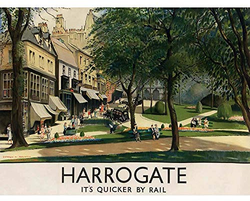 Wee Blue Coo Advertisement England British Harrogate Rail Art Print Poster Wall Decor 12X16 Inch