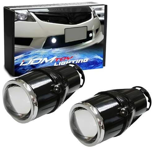 iJDMTOY 2.25-Inch Projector Fog Light Lamps Compatible With Most Car SUV Truck Bike Add-On or Retrofit DIY