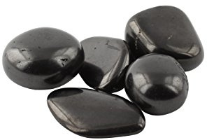 Heka Naturals Shungite Tumbled Stones | 50g - Water Purification, Detoxification, Mineralization, Healing Crystals, Feng Shui & Reiki Decor - Zen Garden Embellishment, Aquarium Decor