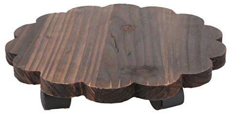 Cabilock Beweglicher Blumentopffuß mit Rädern Dicker Holzmaterial Nicht Verformbar für Garten und Innenbereich Universeller Pflanzenroller Braun