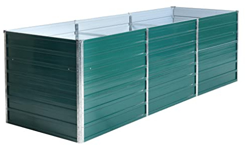 ESTEXO Hochbeet Metall Pflanzbeet Gemüsebeet Stahl Beet Pflanzkasten Blumenbeet Garten Verzinkt Gartenbeet RAL6005 (Moosgrün) 240x80x77 cm