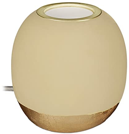 Relaxdays Dekoleuchte Beton, Tischlampe ohne Schirm, grün