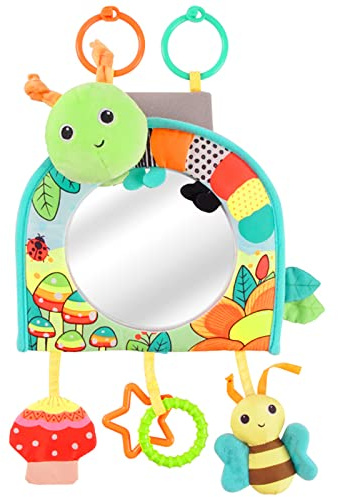 Koty Infant Car Seat Toy - Kick and Play Activity Center with Mirror, Teether and Crinkle Paper, Fun Travel Baby Toy for Rear Car Seat, Easier Drive with Newborns, Babies