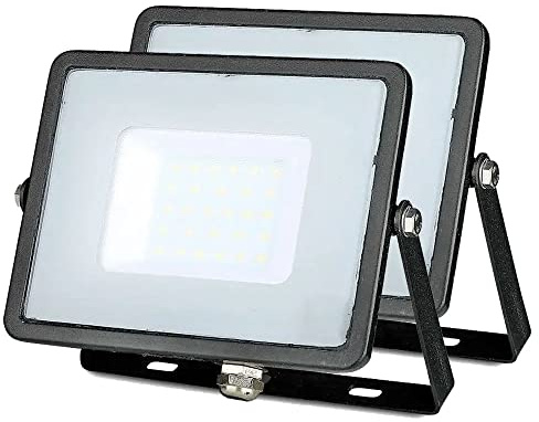ZONE LED SET - LED Strahler Außen, 30W, 6400K Kaltweiß, 2400 Lumen, IP65, LED Fluter, Wasserdicht Scheinwerfer, Aussenleuchte, Außenstrahler für Garten, Garage, Hinterhof, Türen, Flur (2-er Pack)