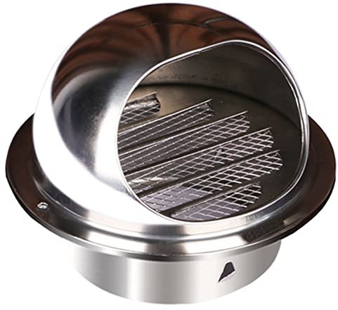 Beautiful Louvered Vent Practical Vent, Air Ventilation Outlet Hood Air Circulation With Built-in Screen Mesh For House, For Flats Apartment Rain Proof Stainless Steel Air Vents ( Size : 80mm/3.2in )