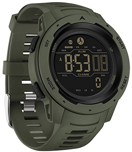 findtime Mens Digital Watch Military Watches for Men Step Calorie Counter Pedometer Stopwatch Alarm Multifunction LED Backlight 5ATM Waterproof Watch for Men Sports Fitness Watches