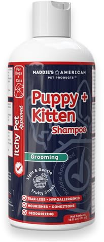 Puppy + Kitten Tearless and Gentle Hypoallergenic 2 in 1 Shampoo + Conditioner - Itchy Pet Approved Line - Fruity Scent