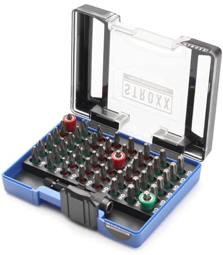 STROXX Bit-Set 49tlg. 1/4 - Schrauberbit-Set Schrauberbit-Set (PH-, PZ-, Hex-, Torx, Bit-Halter Quick release, Magnethalter Zubehör Bohrschrauber und Schraubendreher)