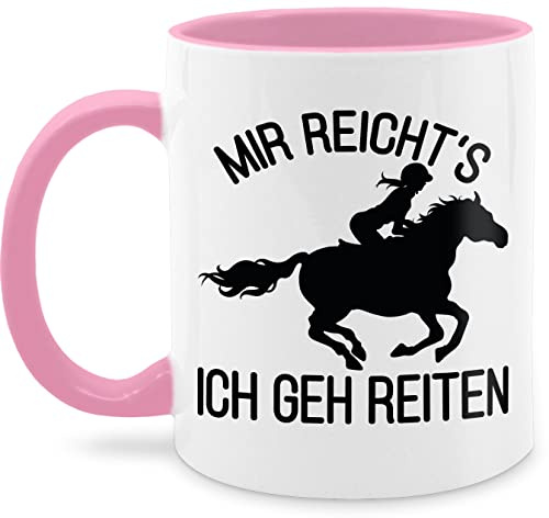 Tasse Tassen 325ml - Pferde - Mir reichts ich geh reiten - 325 ml - Rosa - bürotasse pferdetassen sprüche pferd horse kaffeetasse mädchen spruch geschenke pferdeliebhaber reit reiterin