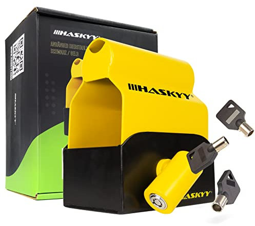 HASKYYY Bloqueo antirrobo Premium para remolques de caravanas Compatible con Gancho de Remolque ALKO - Incl. 3 Llaves