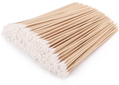 1200 Count 6 Inch Long Cotton Swabs with Wooden Sticks, Cleaning Cotton Sticks Cotton Tipped Applicators Cleaning Swabs