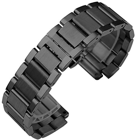 SOMKB Für Hublot Yubo klassische Fusion Big Bang feine Stahl Uhr mit männlichen konvexen Armband 27-19mm Zubehör, 27-19mm, Achat