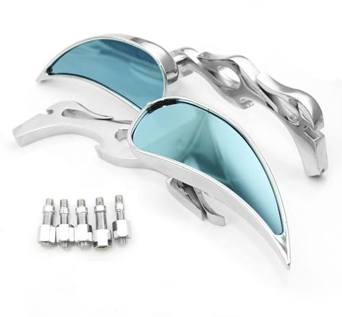 Motorradspiegel Chrome Motorrad Rückspiegel Aluminium Objektiv 8mm 10mm Seitenspiegel Moto Lenkerspiegel Motorrad