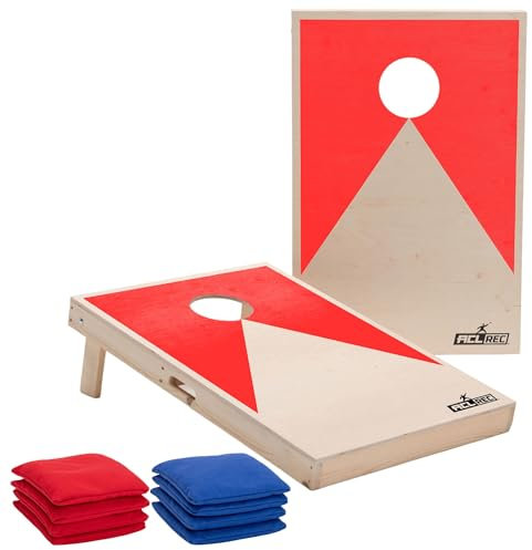 Cornhole Official 90x60 - Red - UV Print Directly on Wood (100%) - 2 Boards + 8 Bags - ACL Quality
